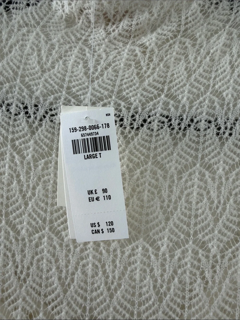 NWT Women's Cream Long Sleeve Knit Maxi Dress